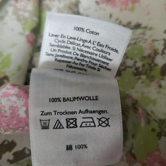 Eddie Bauer Shirt White Floral Button Front Long Sleeve Cotton Women's Size S - Picture 3 of 10